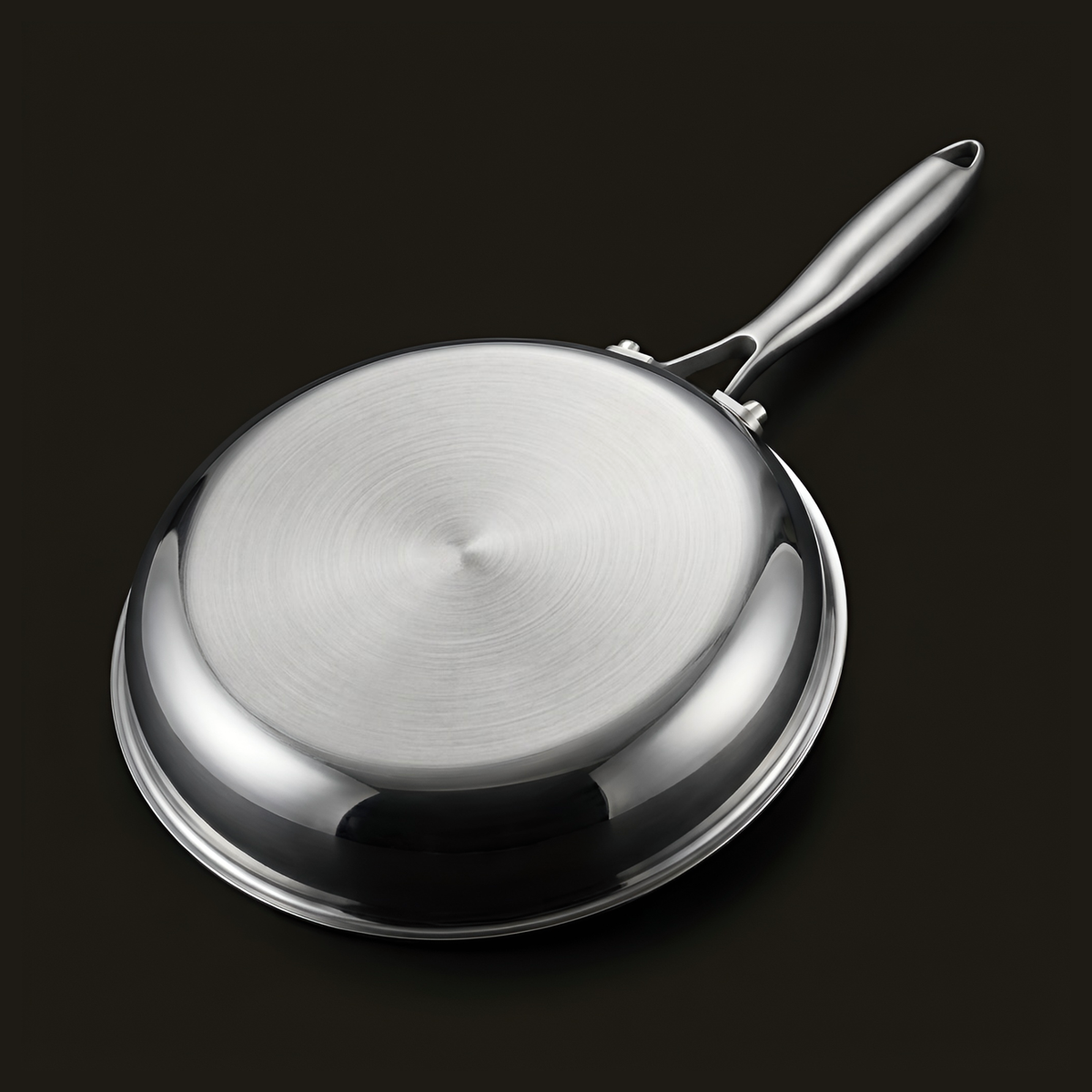 Underside of the Pure Pan showing the induction-ready stainless steel base